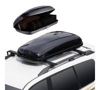 VEVOR Portapacchi da Tetto, Box da Tetto da 370 L Cubi in ABS, con Apertura su Due Lati e 2 Cinghie Rinforzate, Aerodinamico, Adatto alla Maggior Barre Trasversali, per Auto, Wagon, SUV, Nero