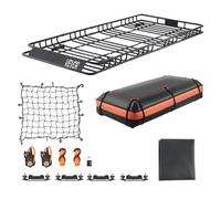 VEVOR Portapacchi da Tetto per Auto, 2120 x 990 x 105 mm Portapacchi Universale con Borsa per Bagagli e Rete e Cinghie a Cricchetto,Capacità Carico Massima 113,4 kg, Portapacchi per Auto