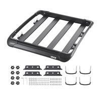 VEVOR Portapacchi da Tetto, Portabagagli Durevole da Tetto per Auto con Capacità 68 kg, Recinzione, Acciaio Legato Antiruggine, Carenatura Antivento, per Auto SUV 1216 x 1020 x 142 mm