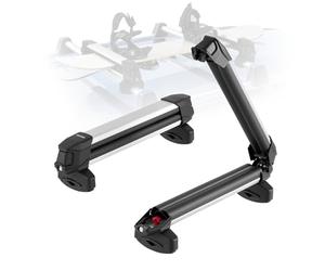 VEVOR Portasci e Snowboard, Porta Fino a 4 Paia di Sci o 2 Snowboard, 2 Supporti Universali in Alluminio per Portapacchi Auto con Serratura e Imbottitura in Gomma, Portacanna da Pesca