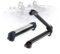 VEVOR Portasci e Snowboard, Portasci per Tetto Auto Scanalatura a T Porta 4 Paia di Sci o 2 Snowboard, 2 Supporti Universali in Alluminio per Portapacchi Auto con Serratura e Imbottitura in Gomma