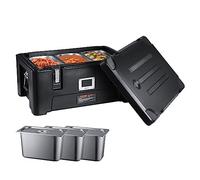 VEVOR Portavivande Coibentato, capacità 36Qt, Scaldavivande LLDPE a Carica Superiore con Maniglie Laterali Elastiche e Fibbie, per Mensa Ristorante, Nero