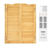 VEVOR Porte Basculanti per Bar 805 x 1060 mm Porte Interne per Saloni con Parte Superiore Arcuata, Doppia Azione in Legno di Pino, con Cerniere e Ferramenta, per Ingresso Cucina Bar Pub, Colore Tronco