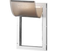 VEVOR Porta per Animali Domestici, Telaio in Alluminio 287 x 407 mm con Sistema di Serratura Sportello, Porta Resistente alle Intemperie per Animali Domestici per Gatti, Cagnolini, Bianco Taglia M