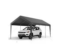 VEVOR Posto Auto Coperto 3,05 x 6,09 x 2,87 m Riparo con Pareti Laterali Grigio