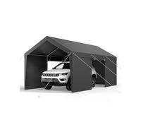 VEVOR Posto Auto Coperto Esterno, Riparo per Auto 3,65 x 6,09 x 3,02 m, Tettoia Potabile con Pareti Laterali e Porta Rimovibili, Resistente ai Raggi UV e all'Acqua, per Auto e Barca, Grigio
