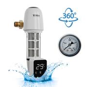 VEVOR Prefiltro Acqua Rotante, Filtro Sedimenti Acqua di Pozzo per Tutta la Casa da 40 Micron, 25,4 mm GM + 31,75 mm GM, Portata Alta 8 T/H, per Sistemi di Filtrazione dell'Acqua di Tutta la Casa