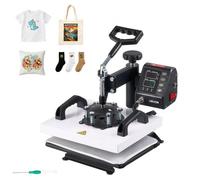 VEVOR Pressa a Caldo 30 x 20 cm a Sublimazione con Braccio Oscillante, Termopressa Riscaldamento Rapido e Uniforme, Controllo Digitale di Tempo e Temperatura, per Magliette Borse in Tela Federe Calze