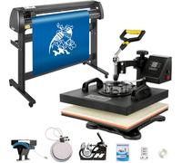 VEVOR Pressa a Caldo 5 in 1, 38X38 cm Plotter da Taglio, 220V Corrente Alternata Taglierina per Vinile da 135 cm con Software Signmaster per Il Trasferimento su Magliette, Tazza, Piatto, Cappuccio