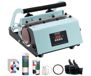 VEVOR Pressa a Caldo per Bicchiere Tazze da 11-30 once, Macchina Pressa per Bicchiere con Carta Sublimazione, Nastro Adesivo Guanti, Impostazione Temperatura Tempo, Macchina Pressa a Caldo Bicchieri