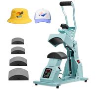 VEVOR Pressa a Caldo per Cappelli con 4 Piastre Intercambiabili 160x65/160x80/140x65/140x80 mm, Pressa a Caldo per Cappelli con Controllo della Temperatura e del Tempo, Colore Verde