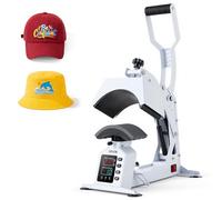 VEVOR Pressa a Caldo per Cappelli, Pressa per Trasferimento Termico di Cappelli 580 W Fai-da-Te Piastra Riscaldante 215 x 100 mm per Pressa Termica, Macchina per Pressatura Caldo Controllo LED