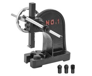 VEVOR Pressa a perno, Pressa per perno manuale da 1 tonnellata con volantino, Altezza massima 15 cm, Pressa per perno da tavolo manuale per carichi pesanti in ghisa, Pressa manuale di precisione
