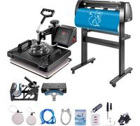 VEVOR Pressa di Calore, 220 V CA Macchina da Taglio per Vinile da 71,1 cm con Software Signmaster, 29 x 38 cm Pressa a Caldo 5 in 1 con Controller LED Digitale, Plotter da Taglio Professionale