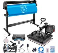 VEVOR Pressa di Calore, 220V CA Macchina da Taglio per Vinile da 53 Pollici con Software Signmaster, 38 x 30 cm Pressa a Caldo 5 in 1 con Controller LED Digitale, Plotter da Taglio Professionale