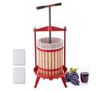 VEVOR Pressa Manuale per Frutti Vino, Torchietto Manuale per Vino Succhi Frutte 18 Litri per Mele Uva Arance Verdure Cestello in Legno Massello di Faggio, Pressa con 2 Sacchetti Filtro Manico a T