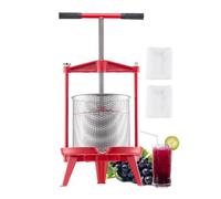 VEVOR Pressa Manuale per Vino di Frutta Cesto in Acciaio Inox 14L con Manico, Spremiagrumi Manuale per Bevande Alcoliche Pressa per Sidro, Mela, UVA, Tintura, Miele, Olio d'Oliva Cucina, Casa