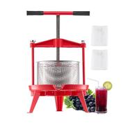 VEVOR Pressa Manuale per Vino di Frutta Cesto in Acciaio Inox 9L con Manico, Spremiagrumi Manuale per Bevande Alcoliche Pressa per Sidro, Mela, Uva, Tintura, Miele, Olio d'Oliva Cucina, Casa