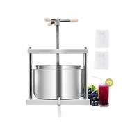 VEVOR Pressa Manuale per Vino di Frutta Cesto in Acciaio Inox 12L con Manico, Spremiagrumi Manuale per Bevande Alcoliche Pressa per Sidro, Mela, Uva, Tintura, Miele, Olio d'Oliva Cucina, Casa