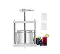VEVOR Pressa Manuale per Vino di Frutta Cesto in Acciaio Inox 5L con Manico, Spremiagrumi Manuale per Bevande Alcoliche Pressa per Sidro, Mela, Uva, Tintura, Miele, Olio d'Oliva Cucina, Casa