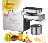 VEVOR Pressa per Olio Elettrica, Estrattore per Olio in Acciaio Inossidabile da 700 W, Temperatura Costante 140 ℃, Macchina per Estrazione dell'Olio per Spremitura di Arachidi, Semi di Sesamo, Colza