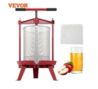 VEVOR Pressa per Vino da Frutta con Cestello 14 L in Acciaio Inox, Estrattore Rosso, Torchietto Manuale per Spremere Vari Tipi di Frutta, Verdure, Prodotti erboristici, Miele, Formaggio e Olio d'Oliva