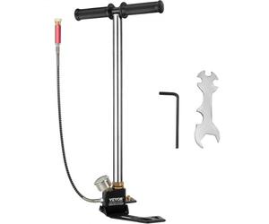 VEVOR Pressione 4500psi, Pistola ad Aria Compressa Pompa con Staffa, Preciso Pompa a Mano con Manometro, in Acciaio Inossidabile, Design in Tre Fasi, Pompa ad Alta Pressione PCP, Pedana Pieghevole