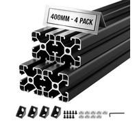 VEVOR Profili in Alluminio Estrusione 40 cm, Profilato in Alluminio Anodizzato 4040 4 pezzi con Scanalatura a T Normativa Europea, Profilo Estruso 4040 per Stampante 3D Macchina CNC Fai da te