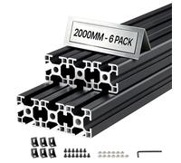 VEVOR Profili in Alluminio Estrusione, Profilato in Alluminio Anodizzato 3030 6 pezzi con Scanalatura a T Normativa Europea, Profilo Estruso 3030 per Stampante 3D Macchina CNC Fai da te