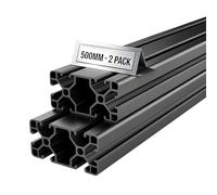 VEVOR Profili in Alluminio Estrusione, Profilato in Alluminio Anodizzato 4080 2 pezzi con Scanalatura a T Normativa Europea, Profilo Estruso 4080 per Stampante 3D Macchina CNC Fai da te, Nero