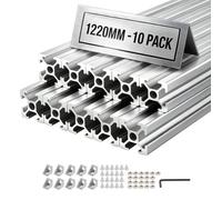 VEVOR Profili Lineari in Alluminio Anodizzato, Set di Profilo 10 pezzi in Alluminio 2020 con Scanalatura a T Standard UE, Profilo Estruso Binario per Stampante 3D Macchina Incisione CNC Fai da te