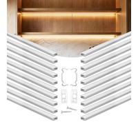 VEVOR Profilo per Strisce LED in Alluminio Sottopensile a Forma di U Lunghezza 2 m, Set di Profili per Strisce LED 20 pezzi per Illuminazione Sottopensile da Cucina, Canali Protezione Luci