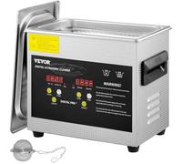 VEVOR Pulitore a Ultrasuoni Aggiornato 3 L (Riscaldatore 200 W Ultrasuoni 120 W) Pulitore di Parti a Ultrasuoni da Laboratorio Digitale con Riscaldamento per Pulizia di Parti di Occhiali Gioielli
