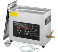 VEVOR Pulitore a Ultrasuoni Aggiornato 6 L (Riscaldatore da 200 W Ultrasuoni da 180 W) Pulitore di Parti a Ultrasuoni da Laboratorio Digitale con Temporizzatore per Pulizia di Strumenti di Gioielli
