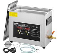 VEVOR Pulitore a Ultrasuoni Aggiornato 6 L (Riscaldatore da 200 W Ultrasuoni da 180 W) Pulitore di Parti a Ultrasuoni da Laboratorio Digitale con Temporizzatore per Pulizia di Strumenti di Gioielli