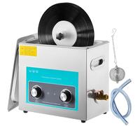 VEVOR Pulitore A Ultrasuoni Display Digitale, 6L Lavatrice Ultrasuoni in Vinile, 220V/50Khz Professionale Pulitore a Ultrasuoni con Funzione di Riscaldamento, Nero, per Pulizia di Gioielli, Occhiali