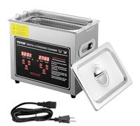 VEVOR Pulitore a Ultrasuoni Digitale in Acciaio Inox Capacità 3 Litri con Riscaldamento Tempo Temperatura Regolabile, Macchina Pulitrice a Ultrasuoni da Gioielli Occhiali Orologi Laboratorio Clinico