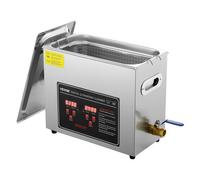VEVOR Pulitore a Ultrasuoni Display Digitale in Acciaio Inossidabile Capienza 6 Litri con Riscaldamento Tempo Temperatura Regolabile, Dispositivo di Pulizia a Ultrasuoni per Gioielli Occhiali Orologi
