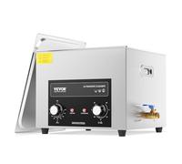 VEVOR Pulitore ad Ultrasuoni 15L con Timer Riscaldante Cestello, Macchina Digitale a Cavitazione Sonica, Pulitrice Ultrasuoni 360 W per Strumenti di Orologi, Occhiali, Monete, Utensili Metallici