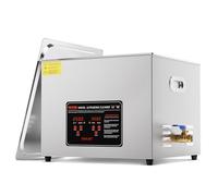 VEVOR Pulitore ad Ultrasuoni 15L Dispositivo per Pulizia Ultrasuoni Macchina per Pulizia ad Ultrasuoni da 360W con Timer Riscaldatore, Pulitore Digitale da 40 kHz con Cestello per Parti Gioielli