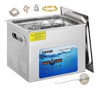 VEVOR Pulitore ad Ultrasuoni da 15L, Lavatrice ad Ultrasuoni da 35,5 x 32,5 x 28,5 cm con Coperchio e Cestino, Adatta per Gioielli, Occhiali, Orologi, Circuiti Stampati, Apparecchiature Dentali, ecc.