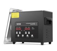 VEVOR Pulitore ad Ultrasuoni 3L, Macchina per Pulizia ad Ultrasuoni Digitale 120W con Degasaggio Modalità Delicata, Pulitore ad Ultrasuoni Industriale da 40kHz con Timer e Riscaldatore per Gioielli
