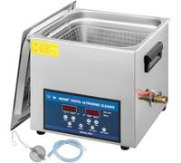 VEVOR Pulitore ad Ultrasuoni a Doppia Frequenza, 10L Pulitore Ultrasuoni con Riscaldatore 28 / 40KHz, Macchina per la Pulizia in Acciaio Inossidabile, per Parti di Gioielli, Occhiali, Denture ecc.