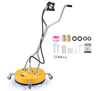 VEVOR Pulitore per Superfici 50,8 cm con Ruote per Pavimenti, in ABS Giallo, Accessorio per Idropulitrice con Manico Rialzato, per Cemento, Terrazze e Vialetti, Max 4000 PSI, Attacco da 3/8 pollici