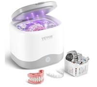 VEVOR Pulitore ad Ultrasuoni 30W, Macchina per Pulizia Capienza 0,18L con Luce UV, Pulitore ad Ultrasuoni Sterilizzazione UV per Protesi Dentali, Apparecchi Ortodontici, Testine per Rasoio, Gioielli