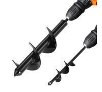 VEVOR Punta da Trapano a Coclea per Piantagione, Punte da Trapano a Spirale 2 pezzi Ø40 x 220 mm/Ø80 x 300 mm, Compatibile con Trapani con Attacco da 10 mm, Accessori per Perforazione da Giardino