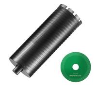 VEVOR Punta per carotaggio, Punta per carotaggio a umido/secco da 101,6 mm per mattoni e blocchi, Punta calcestruzzo con adattatore, Profondità di foratura 241,3 mm, Filettatura interna 5/8"-11