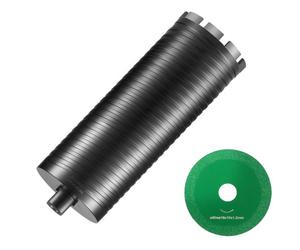 VEVOR Punta per carotaggio, Punta per carotaggio a umido/secco da 101,6 mm per mattoni e blocchi, Punta calcestruzzo con adattatore, Profondità di foratura 241,3 mm, Filettatura interna 5/8"-11