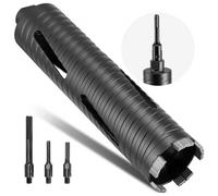 VEVOR Punte per Muratura Diametro 64 mm, Profondità di Foratura 241 mm, Filettatura Interna M16, Punta Carotatrice Diamantata a Secco con 3 Adattatori, Chiave Esagonale per Cemento Armato