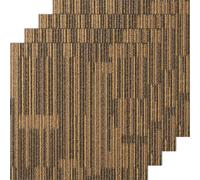 VEVOR Quadrotte in Moquette Riutilizzabili, 500 x 500 mm Tappeto Quadrato con Imbottitura Attaccata, Quadrotte in Moquette Morbida Imbottita, per Camera da Letto Soggiorno 12 Piastrelle, Marrone Misto